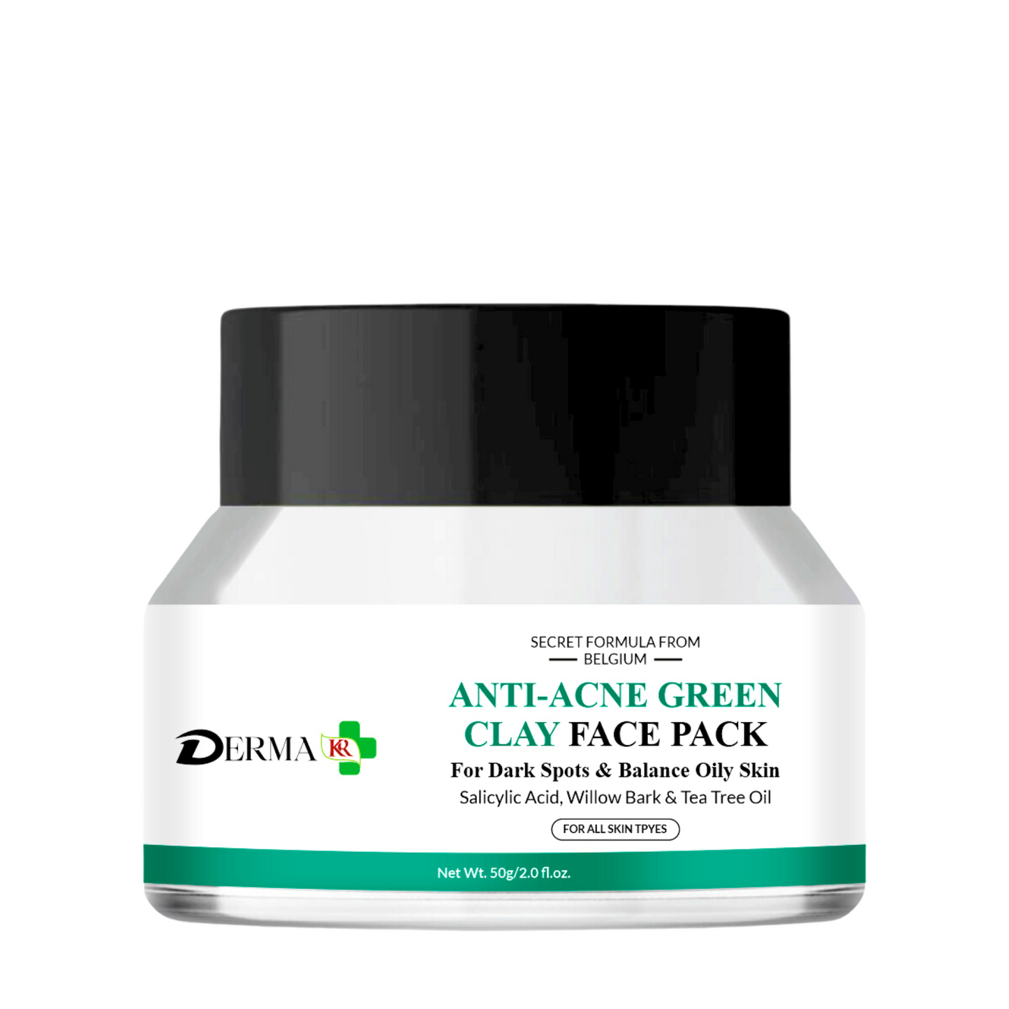 DERMA KR Anti ance clay Pack for dark spot | | Skin Care Pollution + Acne Defence -50gm
