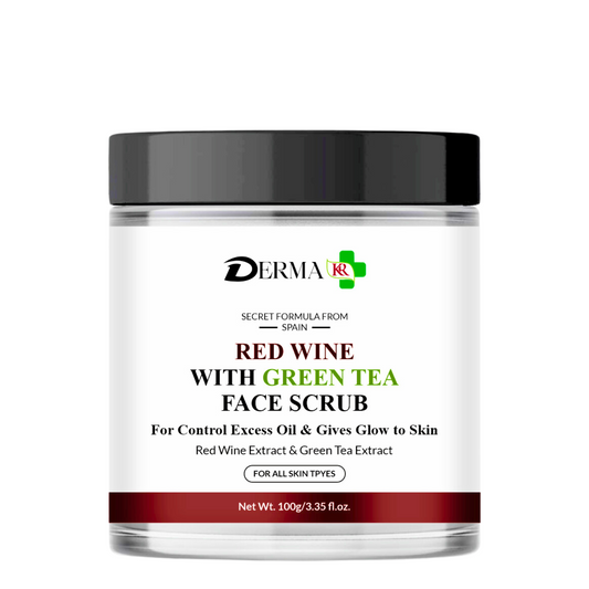 DERMA KR Red vine with green tea face scrub |Tightening & Improving Skin Texture| For All Skin Types | 50gm
