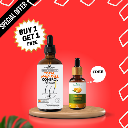 Nature Glow Herbal BUY 60ml TOTAL HAIR FALL CONTROL SERUM & GET Free 30ml Orange Essential Oil &Save 💸₹580.