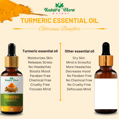 Nature Glow Herbal Kumkumadi +Ylang Ylang+Turmeric Essential Oil |Natural and Organic| Pack of 3  (45 ml)