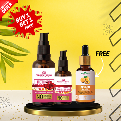 Nature Glow Herbal BUY 15+30ml RETINOL FACE SERUM & GET FREE 30ml APRICOAT FACIAL OIL & Save💸₹460