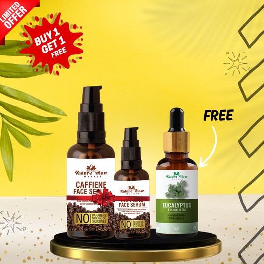 Nature Glow Herbal BUY 15+30ml CAFFINE COFFEE FACE SERUM & GET FREE 30ml Eucalyptus Essential Oil & Save💸₹599