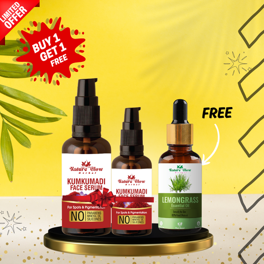 Nature Glow Herbal BUY 15+30ml KUMKUMADI FACE SERUM & GET FREE Lemongrass Essential Oil & Save💸₹585