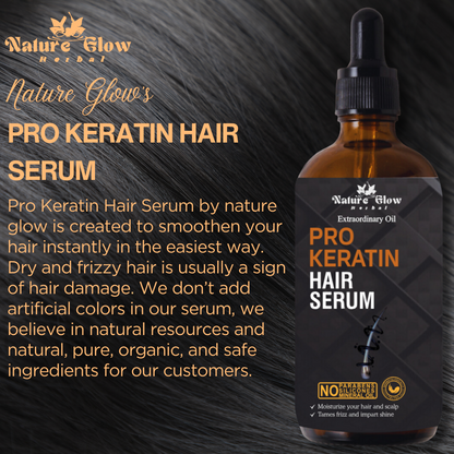 Nature Glow Herbal BUY 30ml PRO KERATIN HAIR SERUM & GET Free 15ml Orange Essential Oil & Save 💸₹380