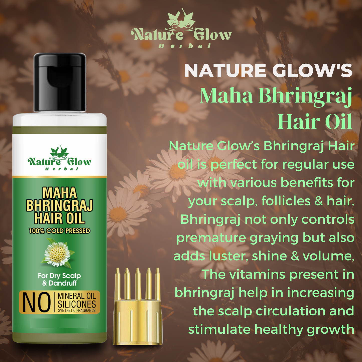 Nature Glow Herbal CASTOR CARRIER OIL+BHRINGRAJ HAIR OIL+ONION WITH BLACK SEED HAIR OIL Pack of 3 Hair Oil  (300 ml)