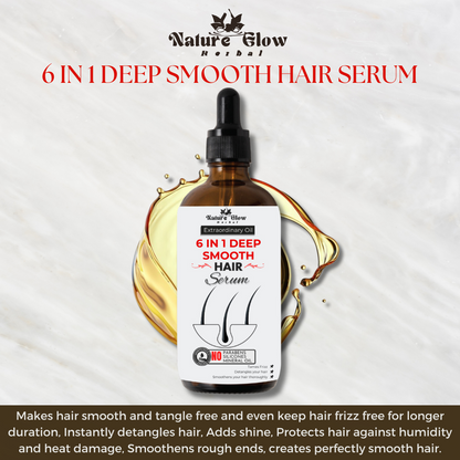 Nature Glow Herbal BUY 30+60ml 6 IN 1 DEEP SMOOTH HAIR SERUM & GET FREE 30ml Peppermint Essential Oil & Save💸₹595