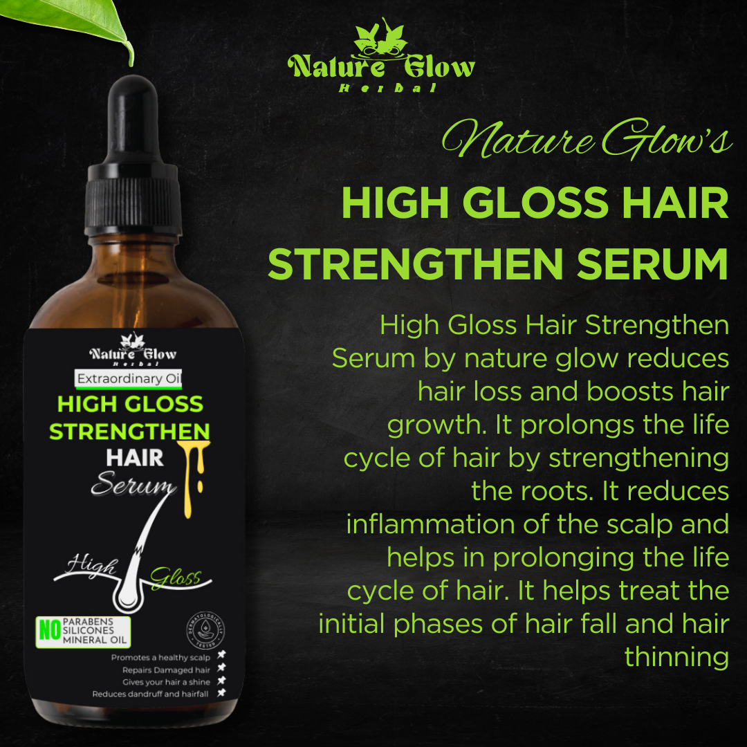 Nature Glow Herbal BUY 30ml HIGH GLOSS STRENGTHEN HAIR SERUM & GET FREE 15ml Cedarwood Essential Oil & Save 💸₹385