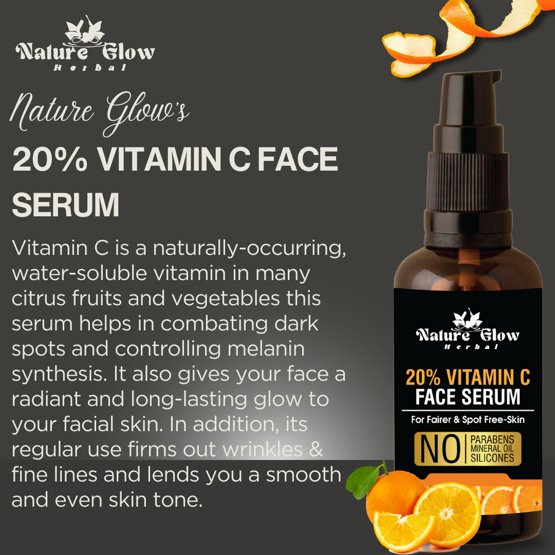 Nature Glow Herbal BUY 15+30ml VITAMIN C FACE SERUM & GET FREE 30ml AVOCADO FACIAL OIL & Save💸₹450