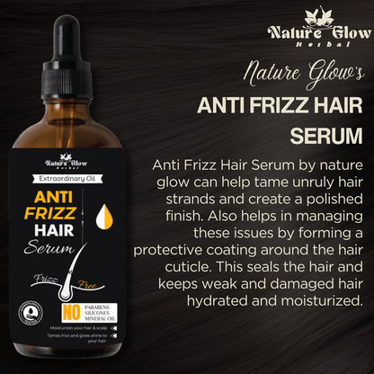 Nature Glow Herbal BUY 30+60ml ANTI FRIZZ HAIR SERUM & GET FREE 30ml Lemongrass Essential Oil &Save💸₹599