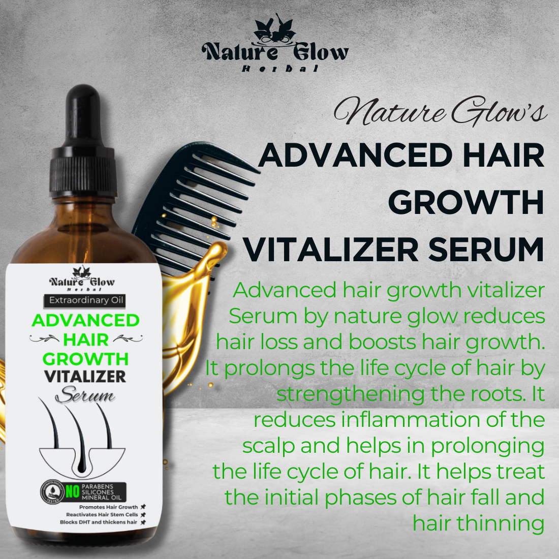 Nature Glow Advanced Hair Growth Vitalizer Serum