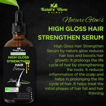 Nature Glow Herbal BUY 60ml HIGH GLOSS STRENGTHEN HAIR SERUM & GET Free 30ml Eucalyptus Essential Oil & Save 💸₹599