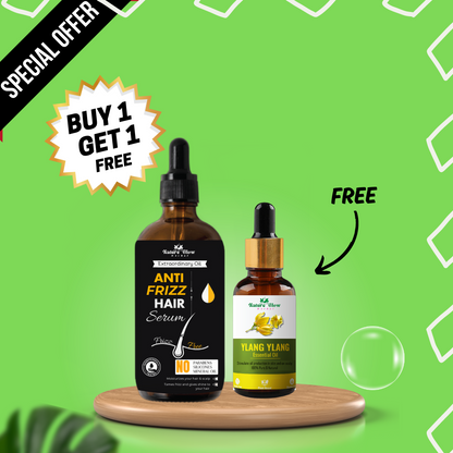 Nature Glow Herbal BUY 30ml ANTI FRIZZ HAIR SERUM & GET Free 15ml Ylang Ylang Essential Oil & Save 💸₹395