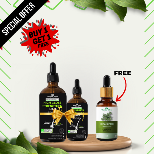 Nature Glow Herbal BUY 30+60ml HIGH GLOSS STRENGTHEN HAIR SERUM & GET FREE Eucalyptus Essential Oil & Save 💸₹599