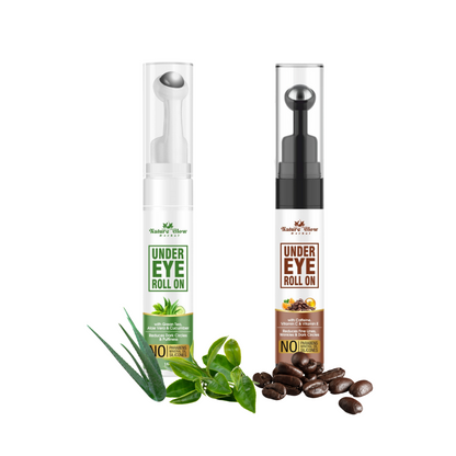 Nature Glow Herbal Green Tea +Caffeine Under Eye Roll on| De-Puff, and Renew Your Eyes| Pack of 2  (30 g)