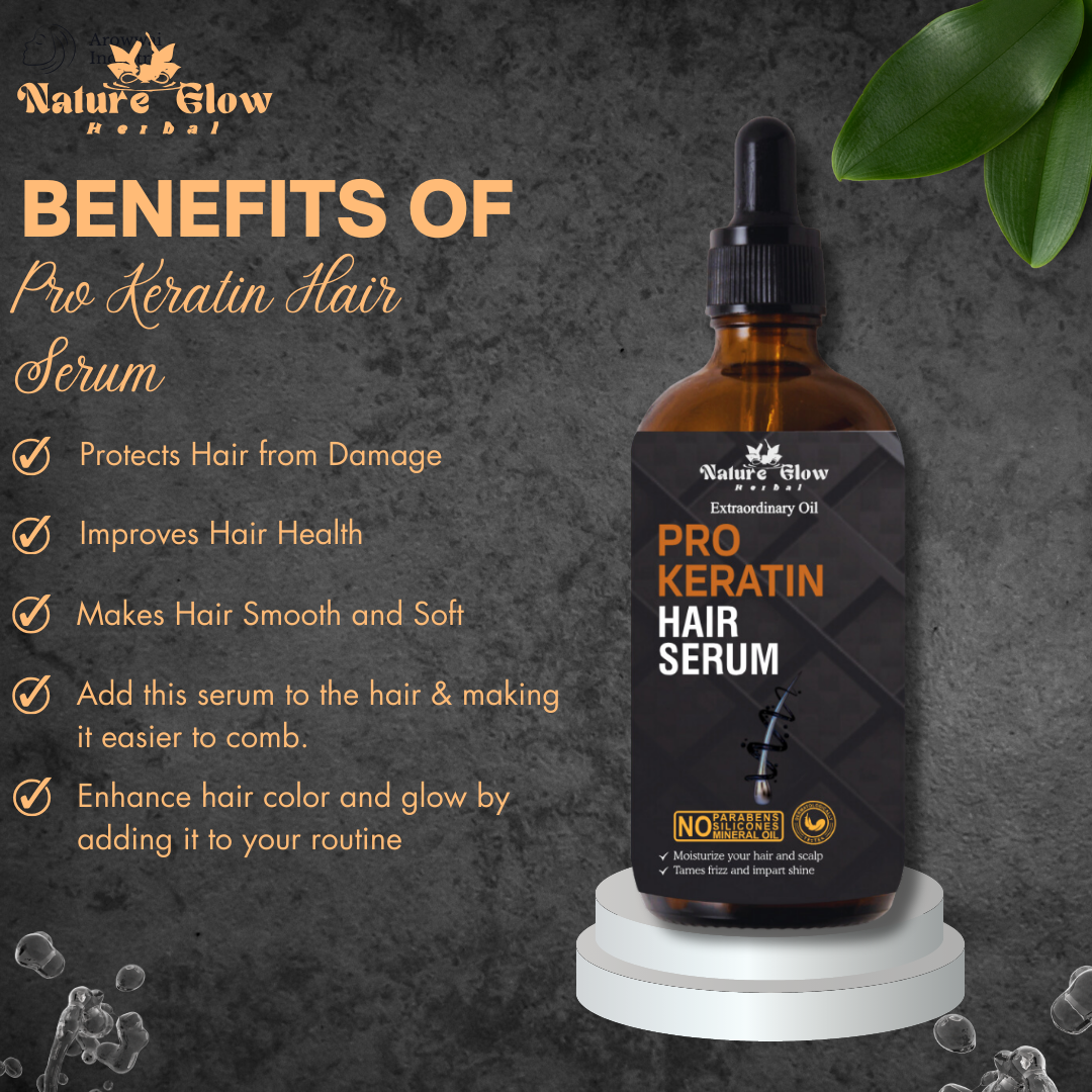 Nature Glow Herbal BUY 30ml PRO KERATIN HAIR SERUM & GET Free 15ml Orange Essential Oil & Save 💸₹380