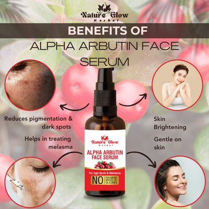 Nature Glow Herbal BUY 30ml ALPHA ARBUTIN FACE SERUM & GET Free 15ml JOJOBA FACIAL OIL & Save 💸₹270