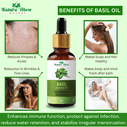 Nature Glow Herbal BUY 30ml 30X VITAMIN C DROP HAIR SERUM & GET FREE 15ml Basil Essential Oil & Save💸₹399