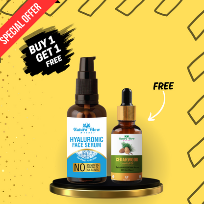 Nature Glow Herbal BUY 30ml Hyaluronic Face Serum & GET Free 15ml Cedarwood Essential oil & Save 💸₹385