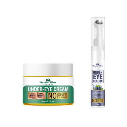 Nature Glow Herbal Under eye Cream+Blueberry Roll on |Dark Circle Treatments |Pack of 2