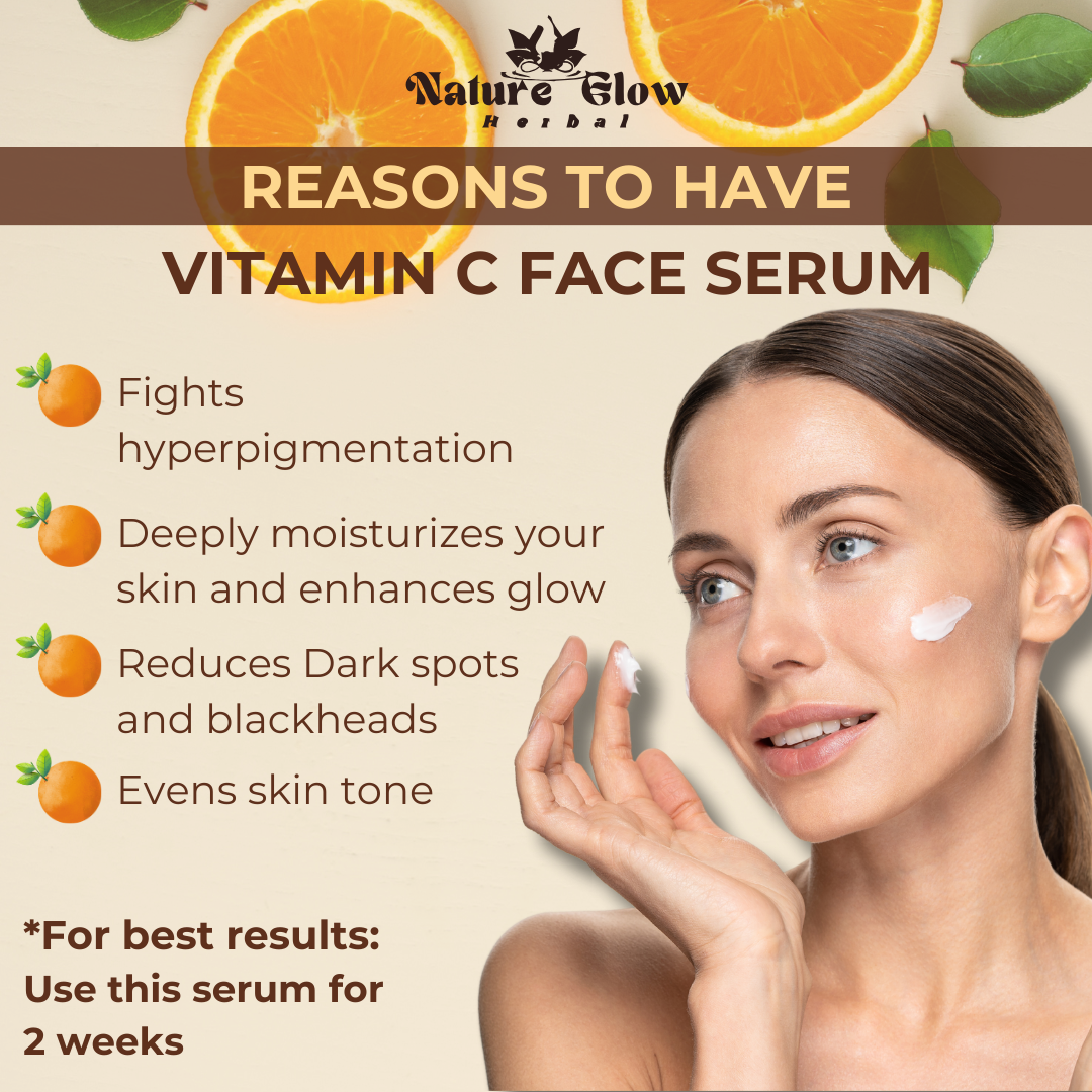 Nature Glow Herbal BUY 15+30ml VITAMIN C FACE SERUM & GET FREE 30ml AVOCADO FACIAL OIL & Save💸₹450