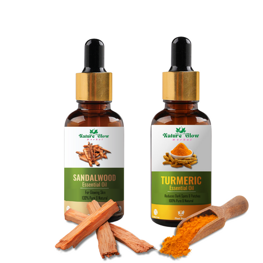 Nature Glow Herbal Sandalwood+ Turmeric Essential Oil | Oil for Health and Beauty| Pack of 2  (30 ml)