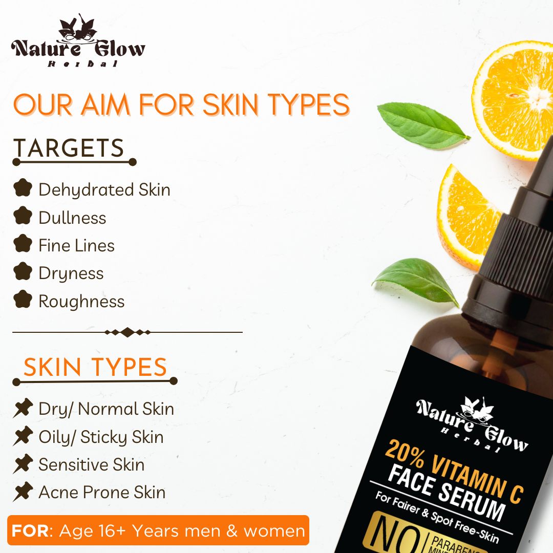 Nature Glow 20% Vitamin C Face Serum.