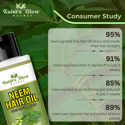 Nature Glow Herbal Neem Carrier Oil |Pure Neem Extract & Antioxidant Oil |Pack of 2 Hair Oil -(400 ml)