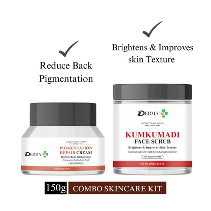 DERMA KR Pigmentation repair Face cream & Kumkumadi Face Serub |For Daily Use | For Women and Men|-Pack Of 2