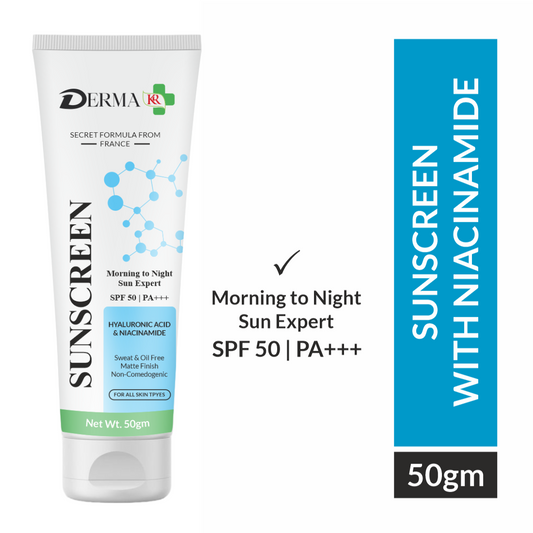 DERMA KR Morning to Night Sunscreen with Vitamin B3 C & Niacinamide| Sun Radiant Shield SPF 50, PA++++  -50gm