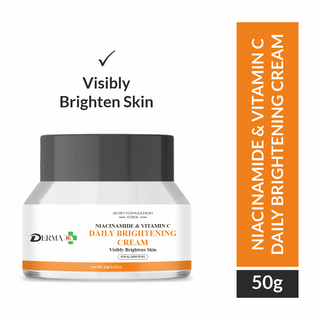 DERMA KR Niacinamide & vitamin C daily brightening face cream | For man and Women -50gm