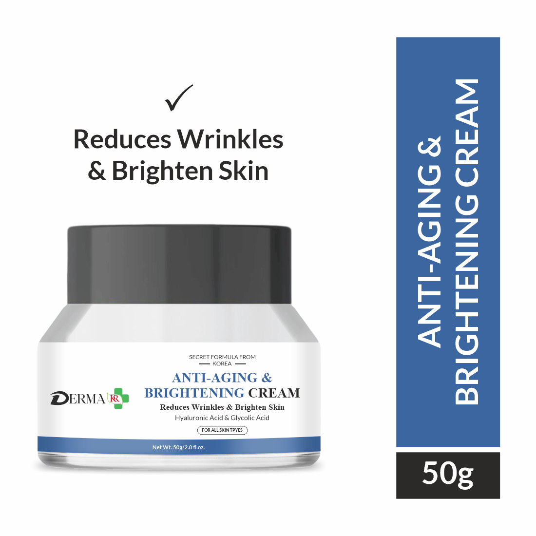 DERMA KR Anti aging & brightening cream | Face Moisturizer for Men & Women   -50gm