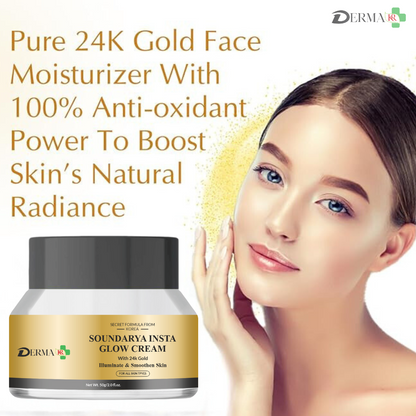 DERMA KR Soundarya Glow Cream with 24K Gold |Looking Fresh and Youthful Glow|- 50gm