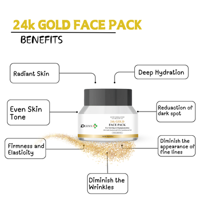 DERMA KR 24k GOLD FACE MASK For Glowing & Depigmentation | For Men & Women | - 50gm