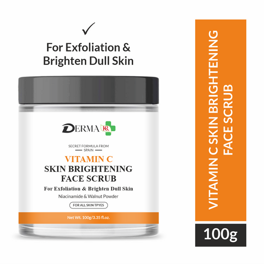 DERMA KR Vitamin C Skin Brightening FACE SCURB | Dead Skin Remover Scrub | For All Skin Types -100gm