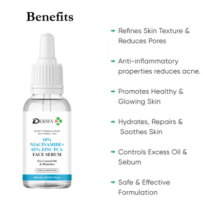 DERMA KR Niacinamide 10% with zinc 2%  Face Serum|Skin Clarifying Anti Acne Serum for Oily & Acne Prone Skin| -15ml