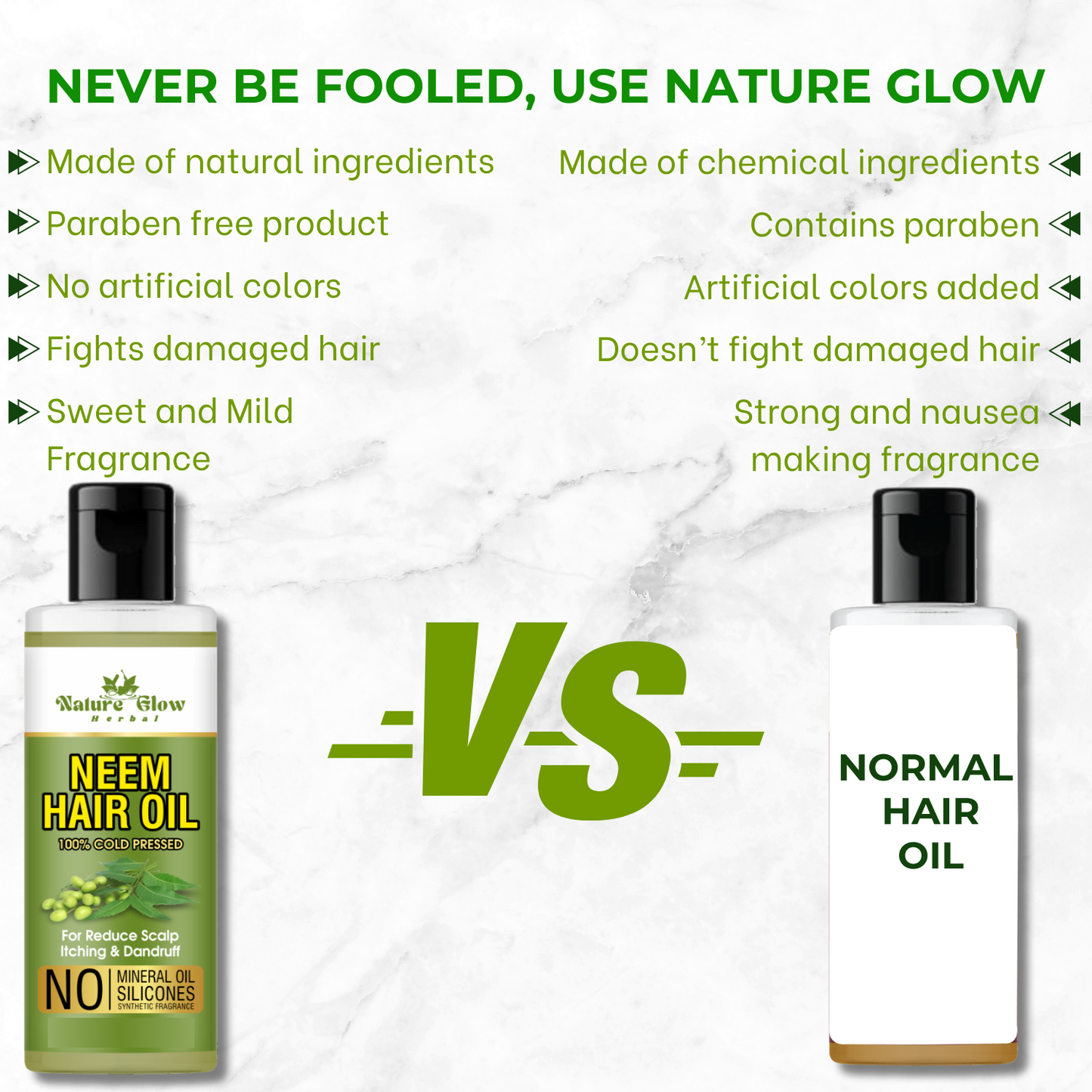 Nature Glow Herbal Neem Carrier Oil |Pure Neem Extract & Antioxidant Oil |Pack of 2 Hair Oil -(400 ml)