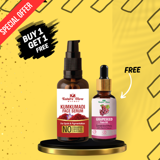 Nature Glow Herbal BUY 30ml KUMKUMADI FACE SERUM & GET Free 15ml Argan Facial Oil & Save 💸₹290