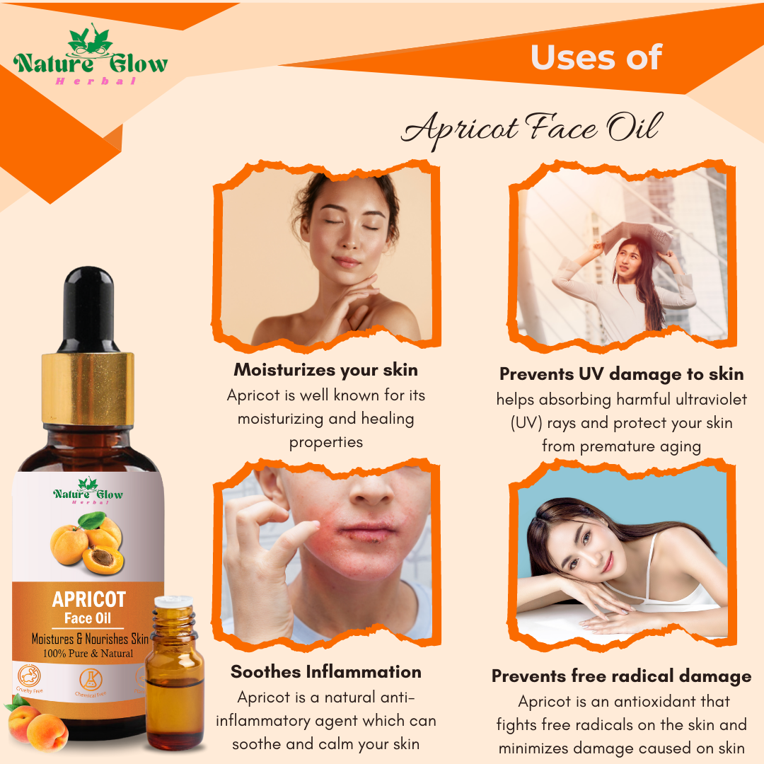 Nature Glow Herbal Apricot +Rosehip+ Avocado Oil for Even Skin Tone & Strong Hair Pack of 3  (45 ml)