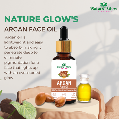 Nature Glow Herbal Jojoba +Argan +Apricot Facial Oil for Skin & Hair |Virgin & Unrefined| Pack Of 3  (45 ml)