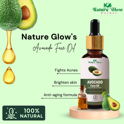 Nature Glow Herbal Argan+ Avocado Facial Oil for Skin Hydration & Hair Growth| Pack of 2  (30 ml)