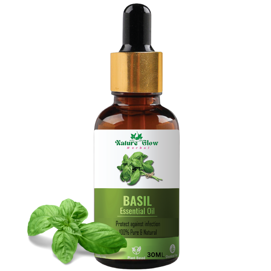 Nature Glow  Pure Basil Essential Oil