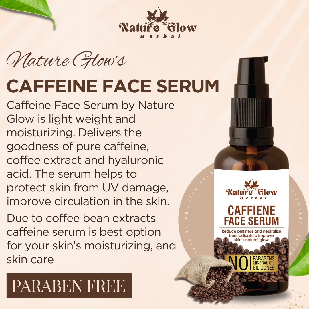 Nature Glow Herbal BUY 30ml CAFFINE COFFEE FACE SERUM & GET Free 15ml ROSEHIP FACIAL OIL & Save 💸₹275