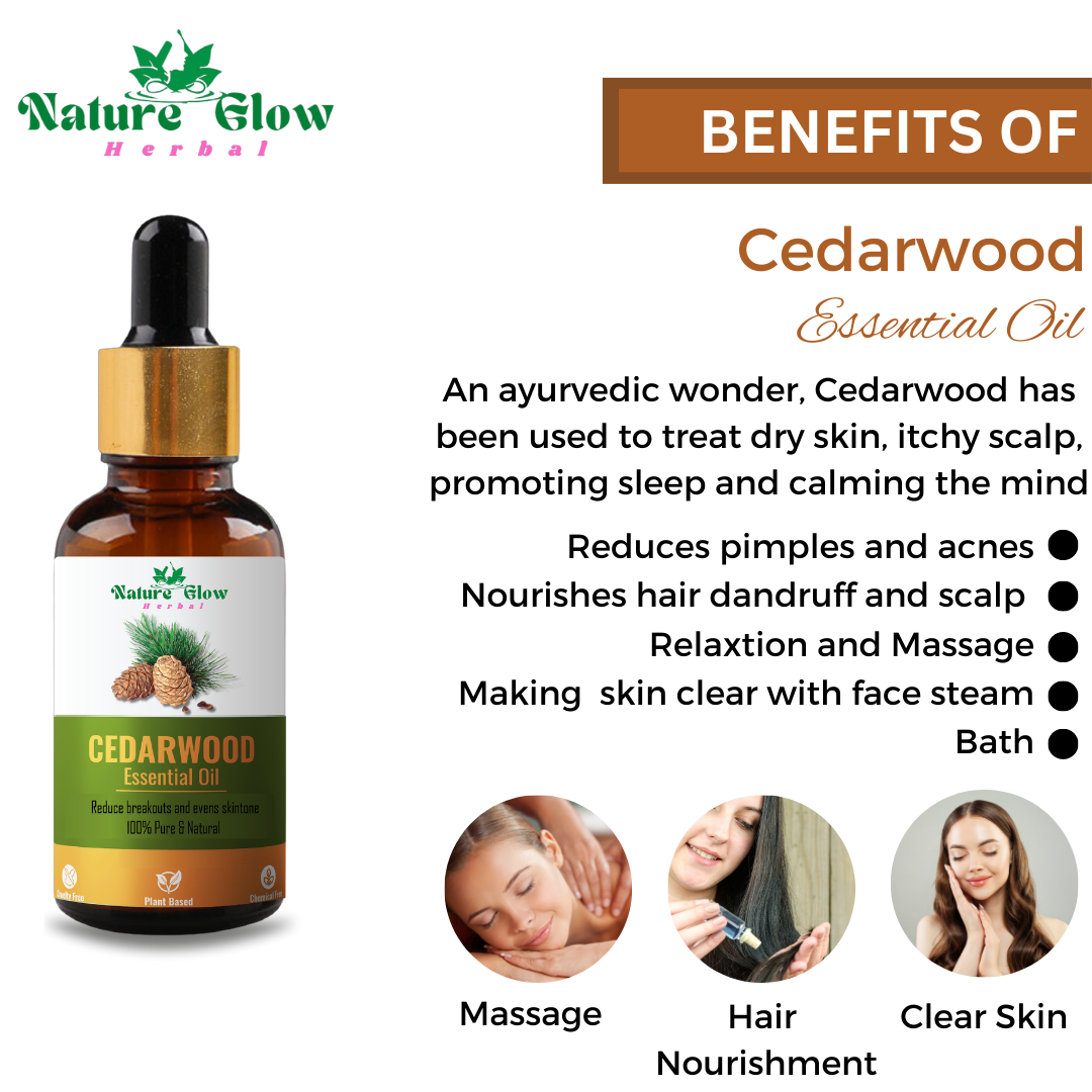 Nature Glow Herbal BUY 30ml Hyaluronic Face Serum & GET Free 15ml Cedarwood Essential oil & Save 💸₹385