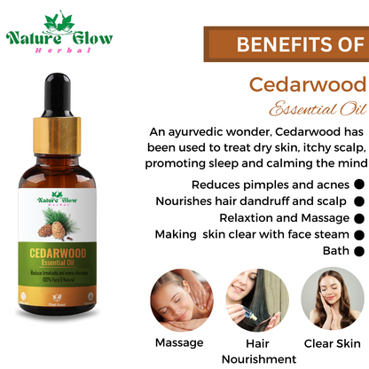 Nature Glow Herbal BUY 30ml Hyaluronic Face Serum & GET Free 15ml Cedarwood Essential oil & Save 💸₹385