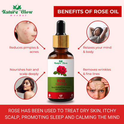 Nature Glow Herbal BUY 60ml 30X VITAMIN C DROP HAIR SERUM & GET Free 30ml Rose Essential Oil & Save 💸₹620