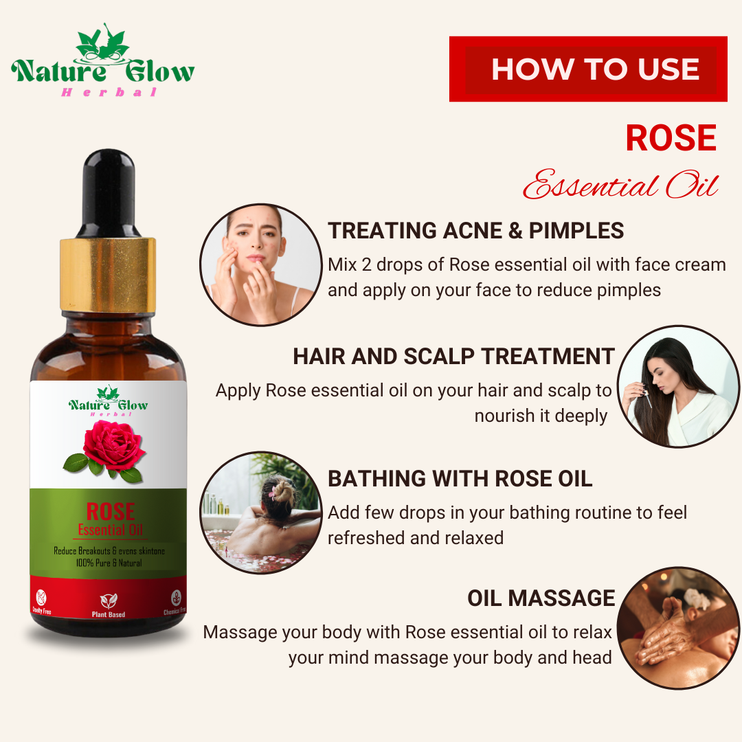 Nature Glow Herbal BUY 60ml 30X VITAMIN C DROP HAIR SERUM & GET Free 30ml Rose Essential Oil & Save 💸₹620