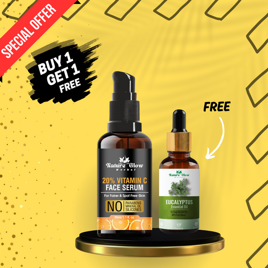 Nature Glow Herbal BUY 30ml 20% Vitamin C & GET FREE 15ml Eucalyptus Essential Oil & Save 💸₹399